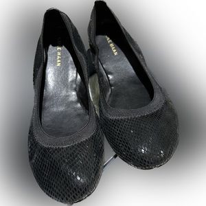 Cole Haan Jenni Gore Bal II in Black Snake Print; Size 7